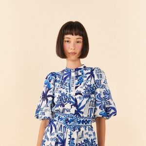 Blue and White Floral Dress